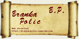 Branka Polić vizit kartica